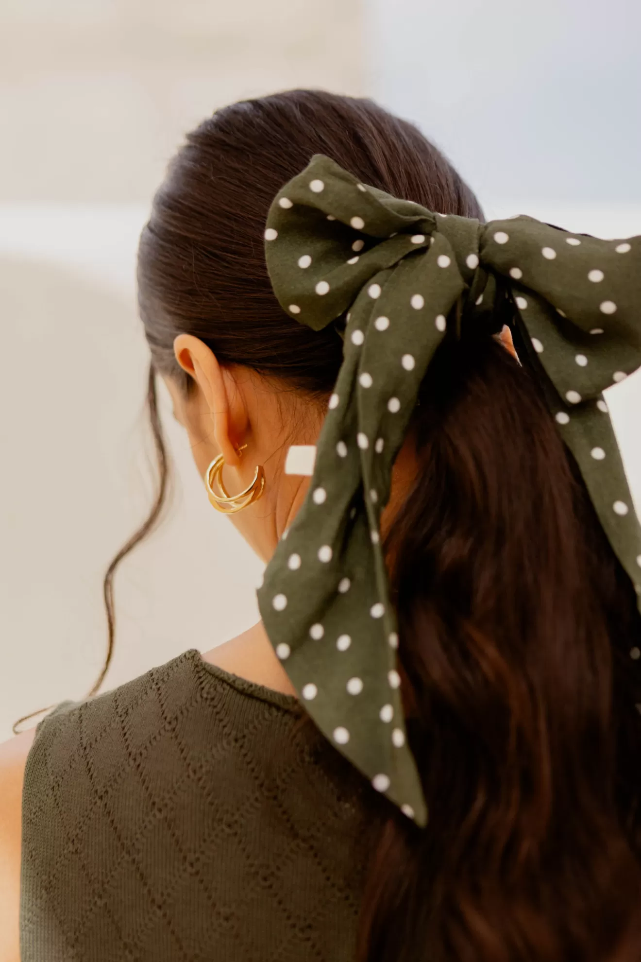 Outlet Orta Foulard Lolita kaki pois écru kakietécru