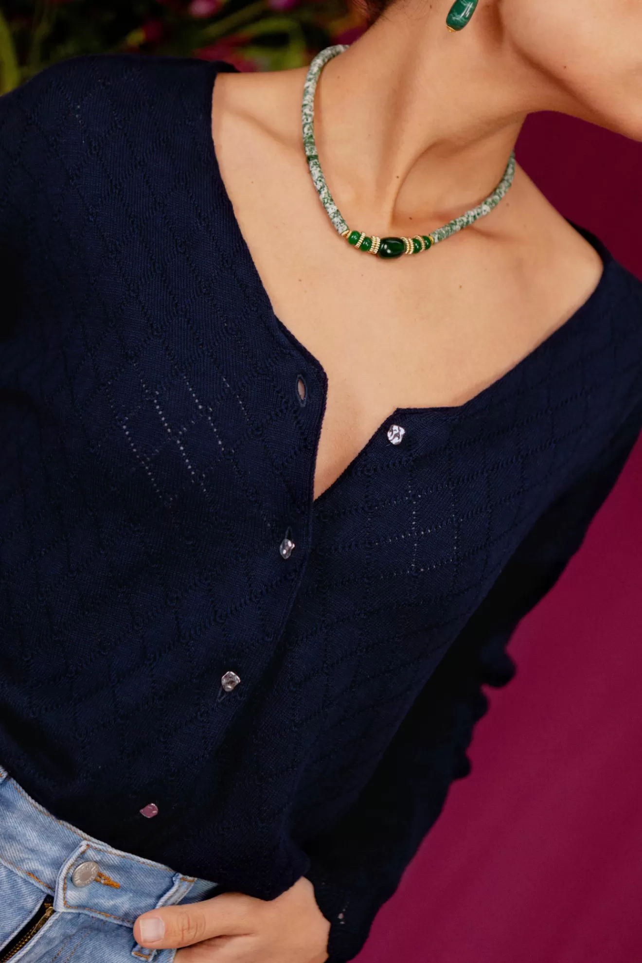 Hot Orta Gilet Valérie marine