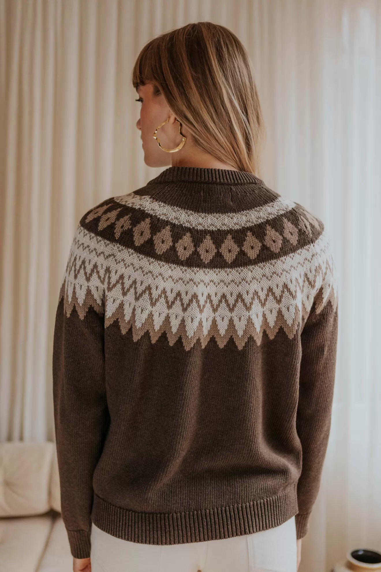 pull_bernard_brun_et_cru_3.webp Cheap Orta Pull Bernard et écru brun