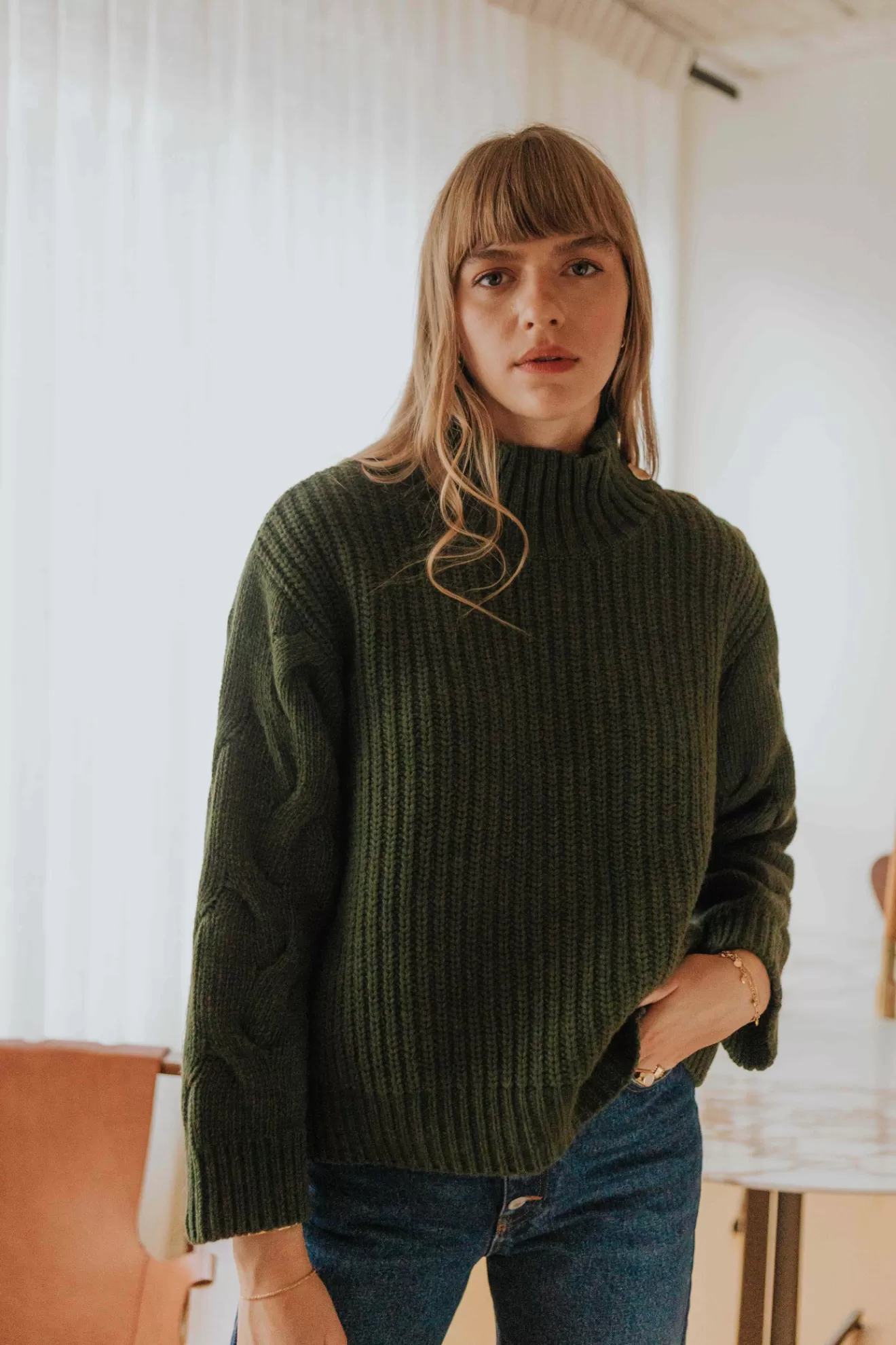 Online Orta Pull Eléonore kaki kaki