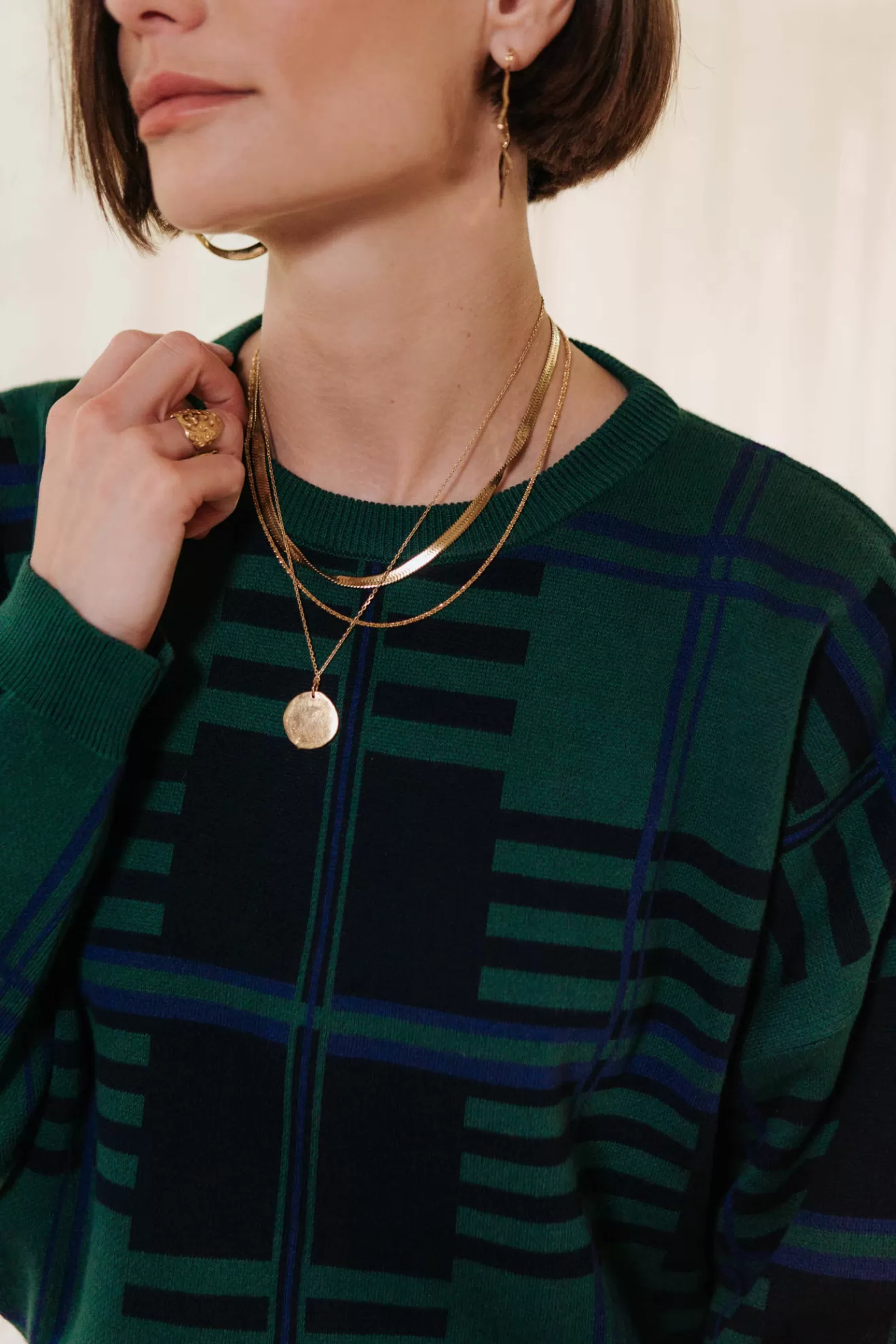 pull_jane_carreaux_bleu_et_vert_2.webp Clearance Orta Pull Jane carreaux bleu et vert