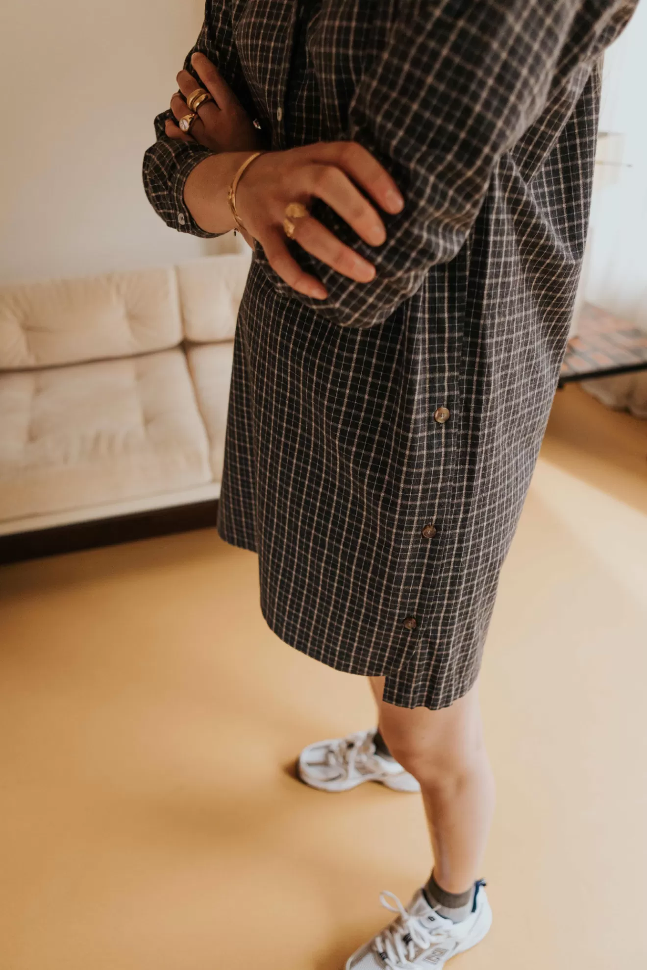 robe_lise_gris_carreaux_cru_3.webp Cheap Orta Robe Lise carreaux écru gris